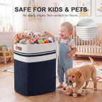 OIAHOMY Laundry Hamper Collapsible Laundry Basket Clothes Organizer Blue - Image 4