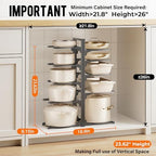 MUDEELA 10-Tier Pots and Pans Organizer under Cabinet, 23.62" H Heavy Duty - Image 2