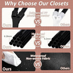 Wardrobe Closet, Quick and Easy Assembly, Black Portable Closet - Image 3