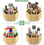 Bamboo Art Supply Organizer,Rotating Pencil Holder Back to School Supplies - Image 4