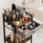 Bathroom Stand, Makeup Cart with Drawer for Cosmetic and Skincare - Image 6
