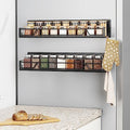 16.9 Inch Large Capacity Magnetic Spice Rack for Refrigerator Black, 2 Pack by Mystozer