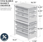 Simple Houseware 3 Tier White Alloy Steel Sliding Basket Organizer Drawer Cabinet - Image 2