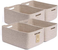 MiniArk Large Storage Baskets for Organizing, 17 x 13 x 7.5” Closet Shelf Baskets for Clothes Blanket Towels, Baby Nursery, Toy Bins Box, Woven Rope Baskets, 4 Packs Mixed Brown by MiniArkStorageBasketsHome