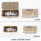 Bluewest 2-Pack Cable Management Box with Lids, Rattan Cord Organizer - Image 4