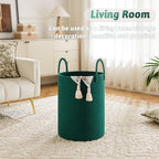 Artfeel Laundry Basket,Woven Cotton Rope Laundry Hamper,100L for Decorative Storage of Dirty Clothes,Toys and Blankets in Bathroom,Baby Room and Living Room - Image 2