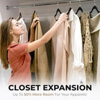 Our Modern Space 200 Pack Velvet Hanger for Shirt Pants Dresses Skirts Suits Jackets - Slim Space Saving Design - Standard Coat Hanger - Sturdy & Durable Design with Shoulder Grooves Hook - Image 6