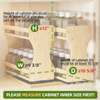 BAMEOS Pull Out Spice Rack Organizer for Cabinet, Bamboo Wide 9" Slide Out Seasoning Organizer for Kitchen, No Drill Anti-Tip Ball Bearing Silent Glides, Pantry Cabinet Organizer, Natural - Image 3
