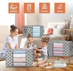 90L Large Storage Bags, 6 Pack Clothes Storage Bins Closet Organizers - Image 3