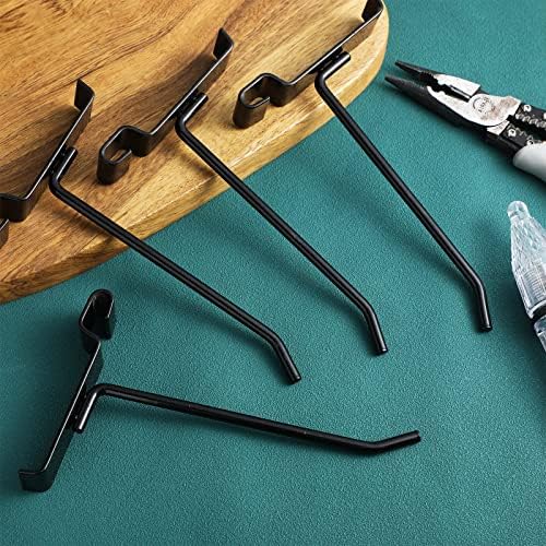 Oudain Gridwall Peg Hooks, Black Metal Hangers, 25 Pack, 4 Inch - Image 7