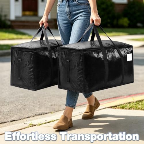 12 Pack Heavy Duty Waterproof Moving Bags, Foldable Totes - Image 5