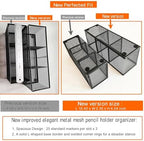 2-Pack Metal Mesh Pencil Holder, Spacious 3-Compartment Desk Organizer for Pens, Makeup Brushes, Utensils, Desktop Storage for Home, Office, School, Kitchen, 10.43x3.35x4.04 Inch, Black - Image 4