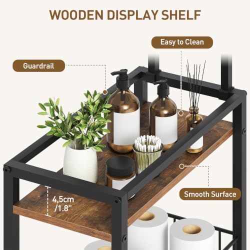 RALGEND Freestanding Toilet Paper Holder with Storage Shelf for Bathroom - Image 5