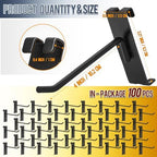 Gridwall Hooks 100 Pcs, 4 Inch Heavy Duty Display Hooks for Grid Wall Panels, Wire Gridwall Accessories for Retail Display Rack Hanging Storage (Black) - Image 2