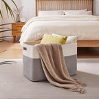 OIAHOMY 108L Extra Large Blanket Basket Dog Toy Basket Grey/White - Image 2