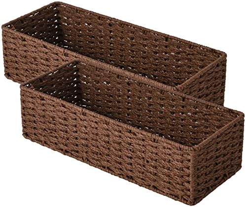 StorageWorks Toilet Tank Basket, Wicker Toilet Paper Baskets, Brown by StorageWorks