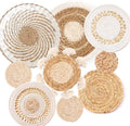 9 Pack Boho Wall Basket Set, hanging Woven Wall Basket Decor, Seagrass Rattan Wicker Boho Wall Decor, Eco-Friendly Round Art for Farmhouse Bedroom Living Room Display Table Settings Kitchen Home by SeeSeattle