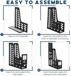Glenmal 6 Pcs Magazine File Holder Collapsible Desktop Organizer, Black - Image 6