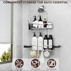 Rustproof Shower Caddy Hanging with Soap Holders for Bathroom, Silver - Image 2