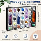 Cinnvoice Rock Display Case 35 Grids,Black Border,Square - Image 2