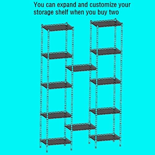 REGILLER 6 Wire Shelving Steel Storage Rack Adjustable Unit Shelves for Laundry Bathroom Kitchen Pantry Closet(Silver,11.7" D x 21.4" W x 63" H) - Image 5