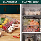 LALASTAR Refrigerator Organizer Bin with Pull-out Drawer, Large Fridge Organizer and Storage Clear, Stackable Pantry Organizer with Handle, BPA Free, 1 Pack, 6.34QT - Image 4