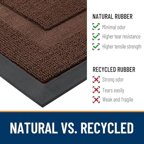 OLANLY Half Circle Front Door Mat Outside 71x47 All-Season Rubber Doormat - Image 3