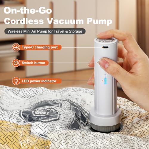 Rechargeable Wireless Pump Travel Vacuum Bags, 18 Pack Portable Storage Bags for Travel and Home, Compression Packing Seal for Clothing, Clothes, Blankets, Luggage, Suitcase (18) - Image 2