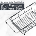 MAJALiS Grey Expandable Dish Drying Rack Over Sink with Extra Drainboard - Image 6