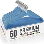 House Day Tranquil-Blue Velvet Hangers 60 Pack, Non Slip Clothes Hanger by HOUSEDAY