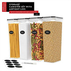 Airtight Food Storage Containers with Lids Set of 4-95 fl. oz Pasta storage Containers, BPA Free Plastic Spaghetti container - Air Tight Canisters for Kitchen Pantry Organization - Image 2