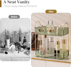 Aveniee Bathroom Counter Organizer, 2 Tier Perfume Skin Care Countertop Storage Shelf, Vanity Makeup Tray for Cosmetic Skincare Lotion,Green - Image 3