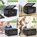 Medicine Lock Box Large for Refrigerator, Locked Storage Bin with 2 Combination Locks, Clear Locking Box for Safe Medication, Food, Snacks & Phone, for Home & Office Organizer 24L (Black) - Image 7