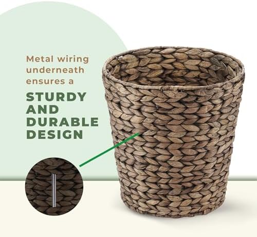 84ECO 2-Pack Black Wicker Trash Cans for Bathroom, Bedroom, Office - Image 6