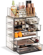 Sorbus Makeup Organizer, 7-Drawer Acrylic 2-Piece Set (Black Jewel) by Sorbus