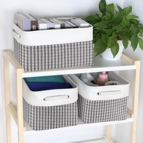 Fabric Storage Bins for Shelves, Rectangle Storage Basket, 3 Pack - Image 5