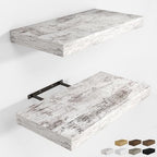 RICHFOCUS Bathroom Floating Shelves for Wall 2Pack|Rustic White|16" L by RICHFOCUS