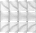 Grid Wall Commercial Grade Gridwall Panels – Heavy Duty Grid Panel for Any Retail Display Wall Grid 2' Width x 7' Height, Black (Pack of 4) Easily Portable by 7RiversART