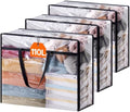 Lifewit 3 Pack Clear Clothes Storage Bags, 110L Plastic Blanket Storage Bag, Vinyl Foldable Moving Bags with Zipper, Closet Organizers and Storage Containers for Bedding, Duvet, Comforter by Lifewit