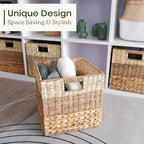 CHI AN HOME 11x11 Wicker Storage Cubes Storage Baskets For Shelves Set 4 - Image 2