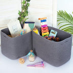 MINTWOOD Design 3-Pack Decorative Woven Storage Baskets for Shelves, Cube Bin Box for Organizing Books, Shoes, Dog Toys, Pantry Closet and Living Room Organizer, Charcoal Gray - Image 3