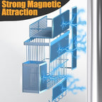 Magnetic Spice Rack for Refrigerator, 7 Pack Metal Magnetic Shelf, Moveable Magnetic Storage Fridge Organizer, Spice Organizer, Hook Rack, Paper Towel Holder, Utensils and Cutting Board Holder, Blue - Image 3