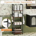 Snughome Towel Rack Free Standing 4-Tier M-Shaped Detachable Dividers, Metal Towel Storage Shelf for Bathroom, Pool Towel Rack Holder, Space-Saving Storage Organizer, Modern Bath Towel Storage Holder - Image 5