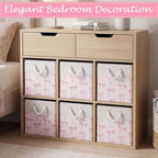 Pink Bow Cube Storage Bin Set of 6 Cube Storage Basket, 11.22 Inch - Image 3