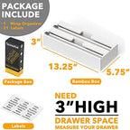 SpaceAid WrapNeat 2 in 1 Wrap Organizer with Cutter and Labels, Plastic Wrap, Aluminum Foil and Wax Bamboo Dispenser for Kitchen Storage Organization Holder for 12" Roll (White) - Image 3
