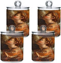4 Pack Qtip Holder Dispenser with Lids, Angel Prayer Painting Plastic Storage Containers,Bathroom Canisters Organizer for Cotton Ball, Cotton Swab, Cotton Round Pads, Floss 21218383 by Unknown