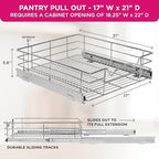 HOLDN’ STORAGE Pull Out Cabinet Organizer, Pantry Drawer, 17"W x 21"D x 5"H - Image 3