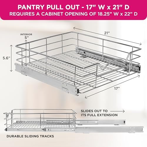 HOLDN’ STORAGE Pull Out Cabinet Organizer, Pantry Drawer, 17"W x 21"D x 5"H - Image 3