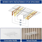 FLEXIMOUNTS 2-Pack 2x4ft Garage Shelving with Hooks, 600lbs Load, White - Image 4