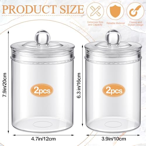 Geiserailie 4 Pcs Clear Plastic Medical Jars with Lids Storage Containers - Image 2